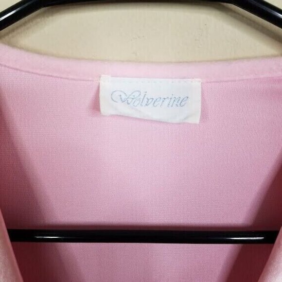 Vintage Wolverine Housecoat Robe Size Medium Pink Satin Collar Made USA 80s 90s - Picture 8 of 8